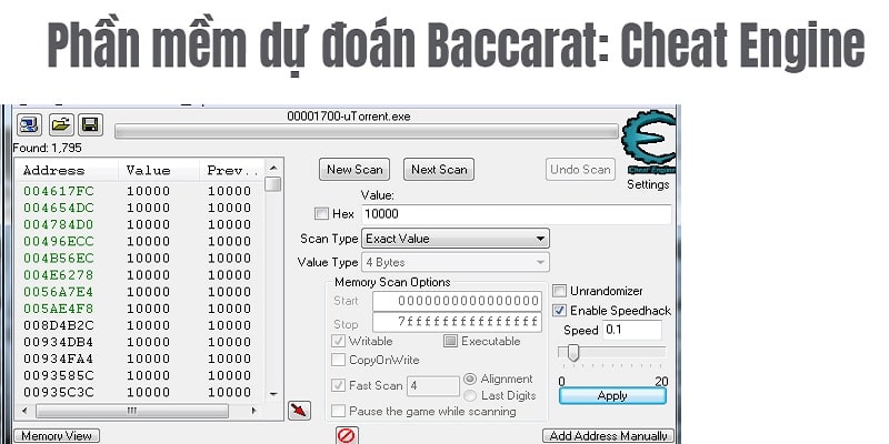 Cheat Engine hoạt động dựa trên các thuật toán cao cấp